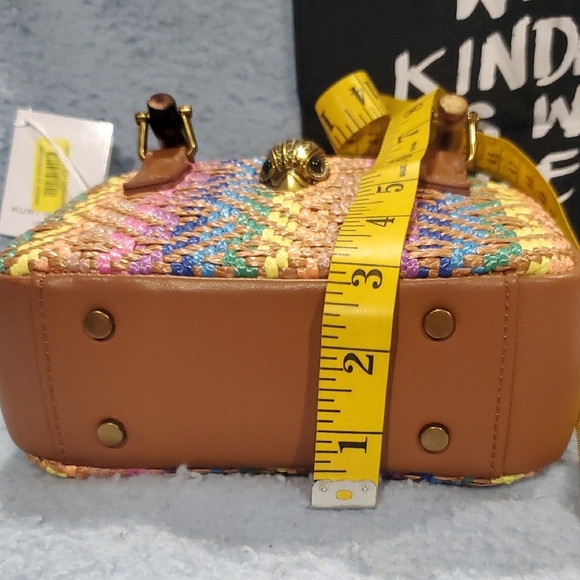 Kurt Geiger Kensington Tan and Pastel Woven Multi Colored Mini Bag - Picture 10 of 15
